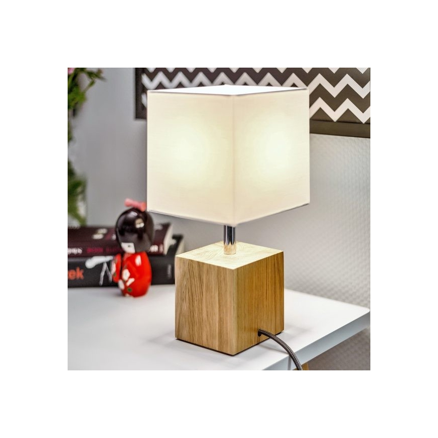 Lampe de table TRONGO SQUARE 1xE27/25W/230V chêne