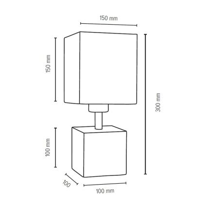 Lampe de table TRONGO SQUARE 1xE27/25W/230V chêne