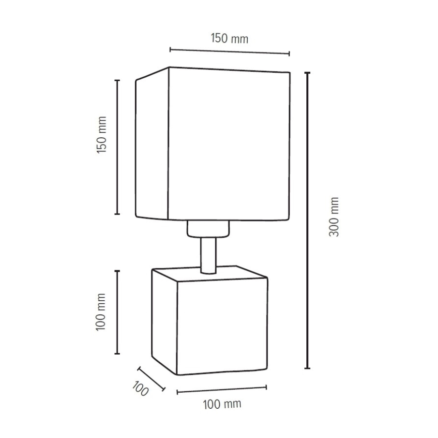 Lampe de table TRONGO SQUARE 1xE27/25W/230V chêne