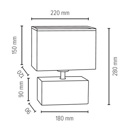 Lampe de table STRONG DOUBLE 1xE27/25W/230V béton - certifié FSC