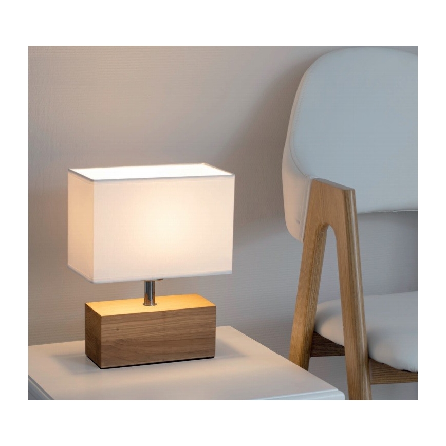Lampe de table THEO 1xE27/25W/230V chêne - certifié FSC
