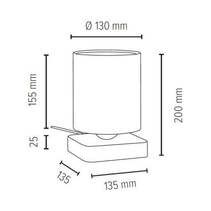 Lampe de table JENTA 1xE27/25W/230V chêne - certifié FSC