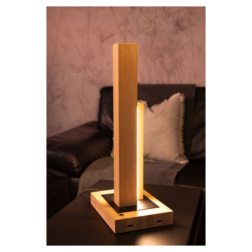 Lampe de table à intensité variable SOHO BLACK LED/10W/230V 45 cm chêne