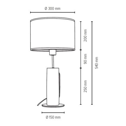 Lampe de table PINO 1xE27/40W/230V pin - certifié FSC