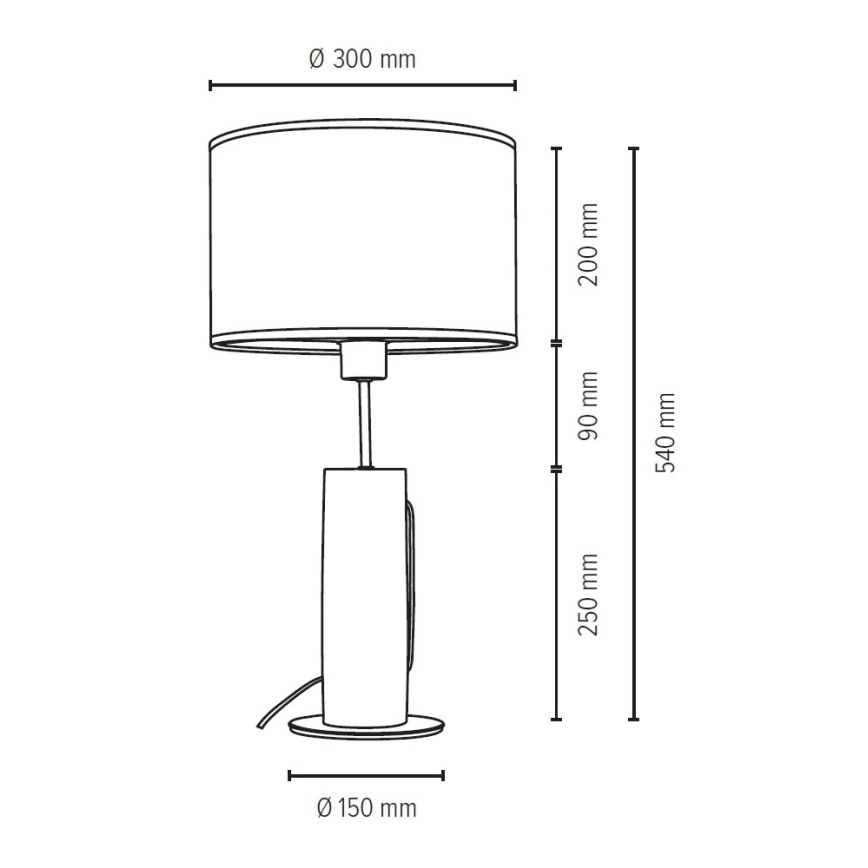 Lampe de table PINO 1xE27/40W/230V pin - certifié FSC