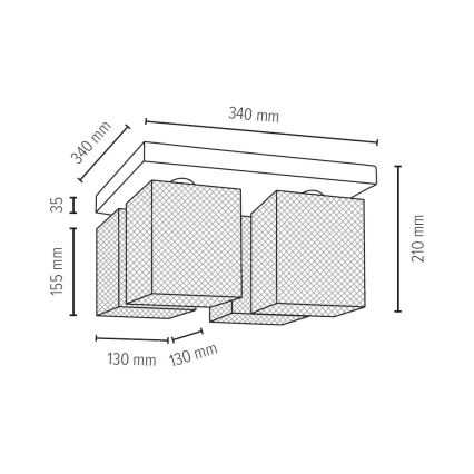 Plafonnier NORMAN WOOD 4xE27/25W/230V chêne mat - certifié FSC