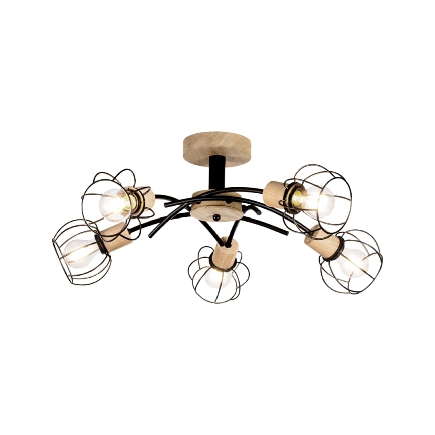 Plafonnier VIVIANE 5xE27/60W/230V chêne