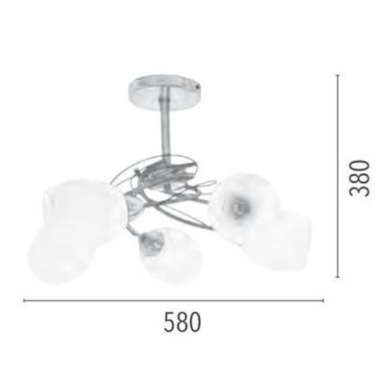 Suspension-barre PISA 5xE27/60W/230V
