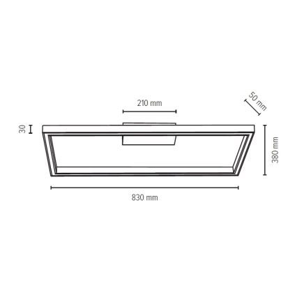 Plafonnier à intensité variable RAMME LED/34W/230V + télécommande chêne mat - certifié FSC