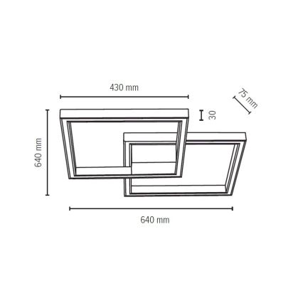 Plafonnier à intensité variable RAMME LED/48W/230V + télécommande chêne mat - certifié FSC