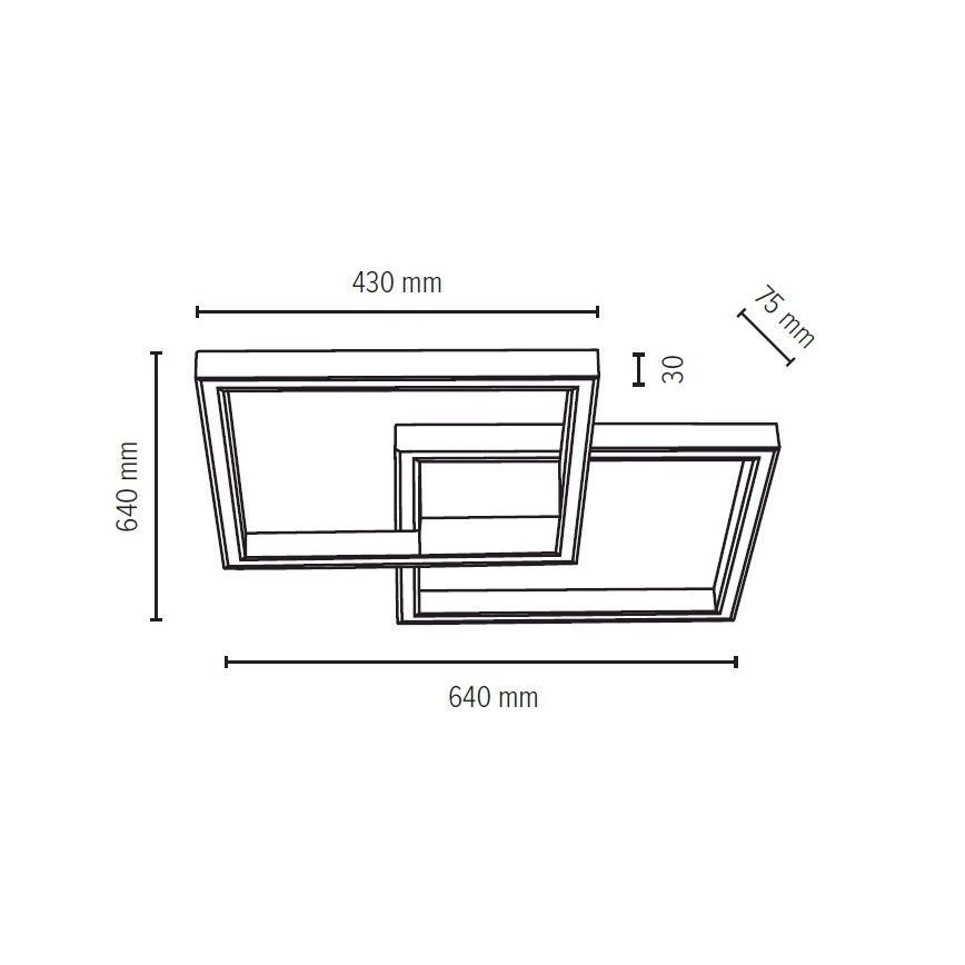 Plafonnier à intensité variable RAMME LED/48W/230V + télécommande chêne mat - certifié FSC