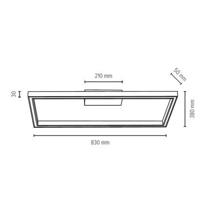 Plafonnier RAMME LED/34W/230V chêne mat - certifié FSC