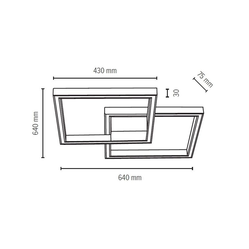 Plafonnier RAMME LED/48W/230V chêne mat - certifié FSC
