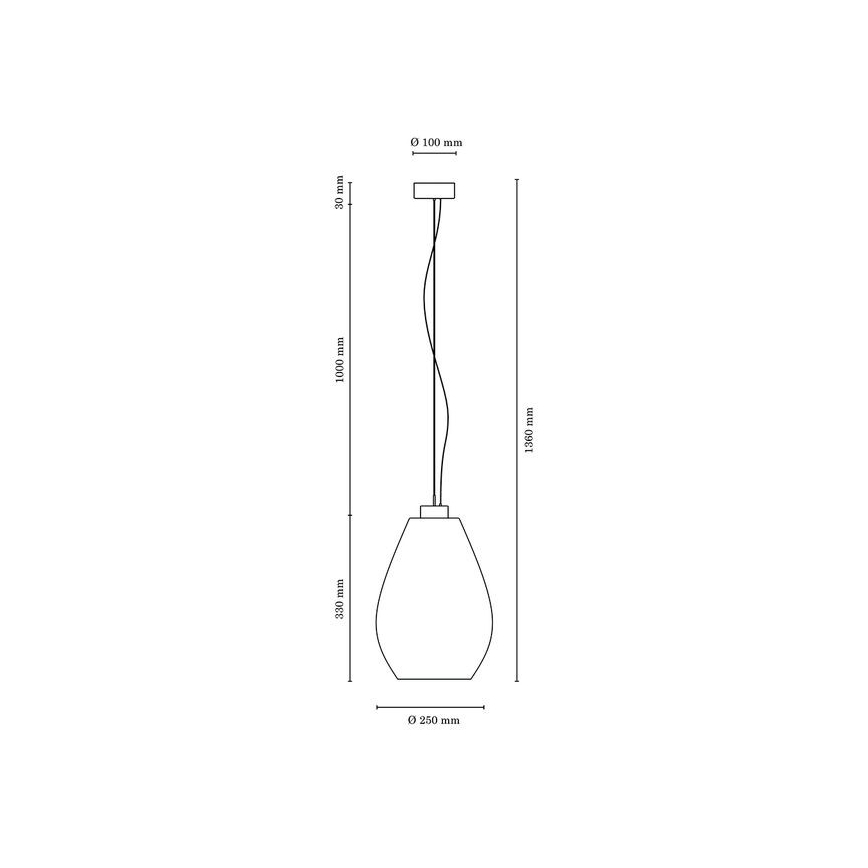Suspension filaire PIRO 1xE27/60W/230V hêtre