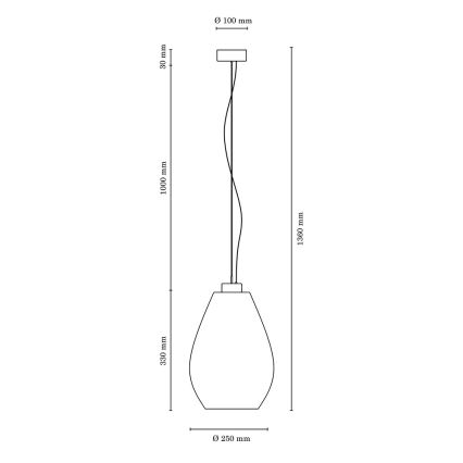 Suspension filaire PIRO 1xE27/60W/230V - certifié FSC