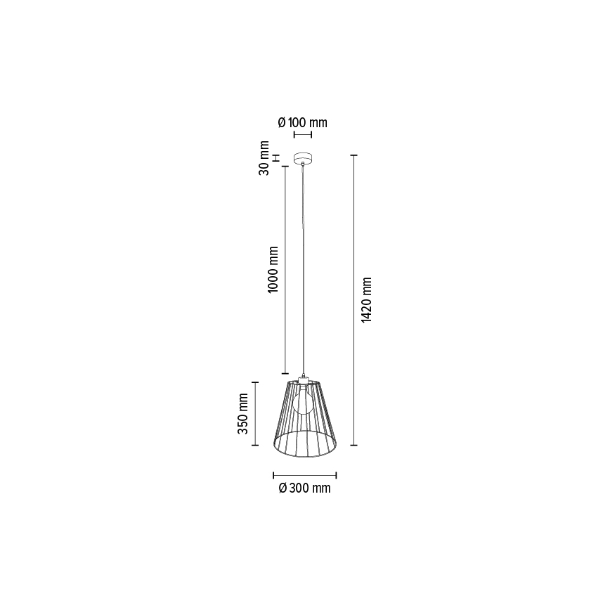 Suspension filaire ORAZIO 1xE27/60W/230V chêne - certifié FSC