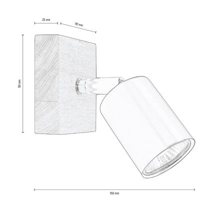 Spot mural MANARA 1xGU10/5W/230V pin - certifié FSC