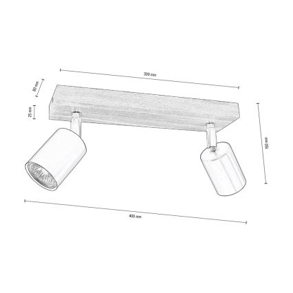 Spot de plafond MANARA  2xGU10/5W/230V pin - certifié FSC