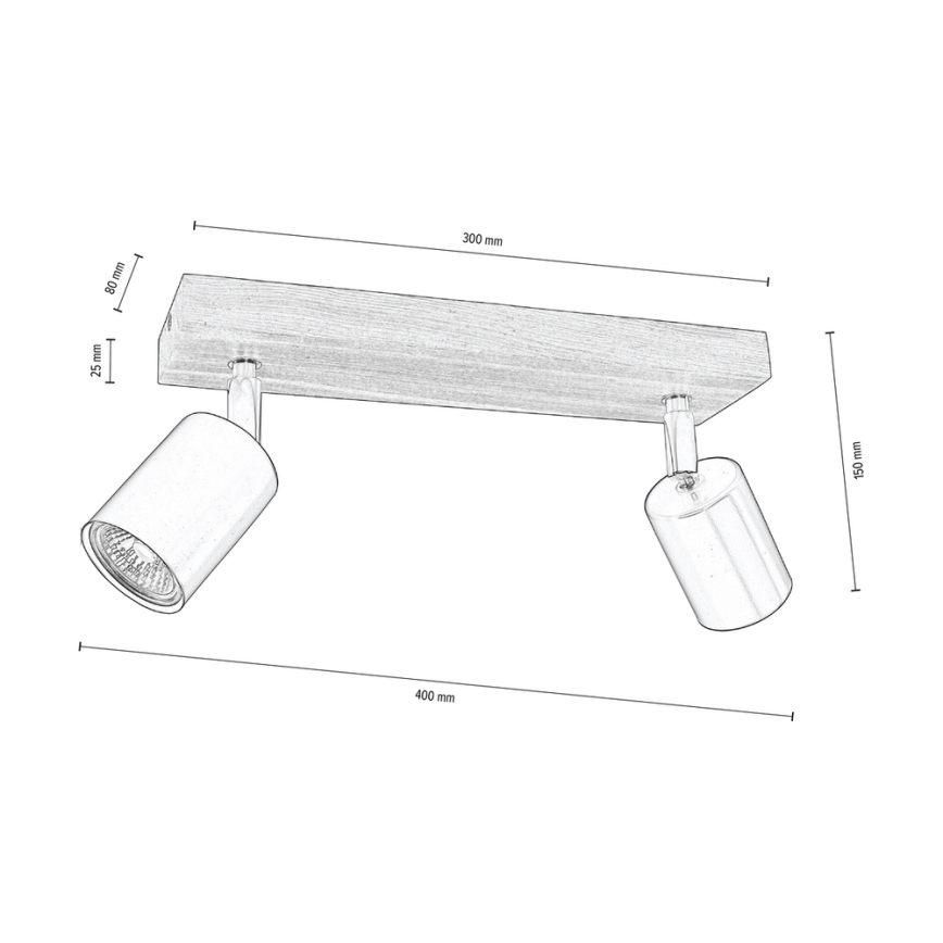 Spot de plafond MANARA  2xGU10/5W/230V pin - certifié FSC