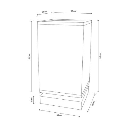 Lampe de table FIRE 1xE27/25W/230V chêne/chêne blanc - certifié FSC