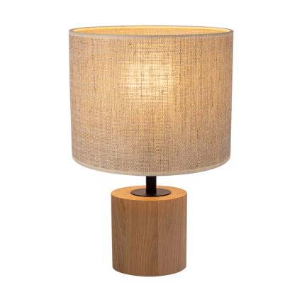 Lampe de table KRETA 1xE27/25W/230V chêne/beige - certifié FSC