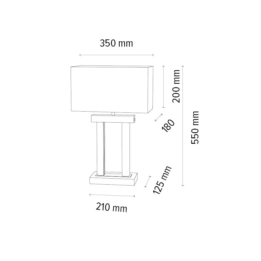 Lampe de table à intensité variable HAKON 1xE27/40W+ 2xLED/7,5W/230V 55 cm chêne