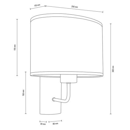 Applique murale MERCEDES 1xE27/25W/230V crème/chêne – FSC certifié