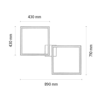 Plafonnier à intensité variable LED RAMME 2xLED/24W/230V chêne – certifié FSC