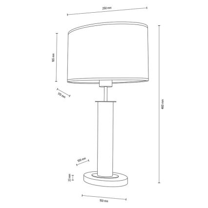 Lampe de table MERCEDES 1xE27/40W/230V 46 cm crème/chêne – FSC certifié