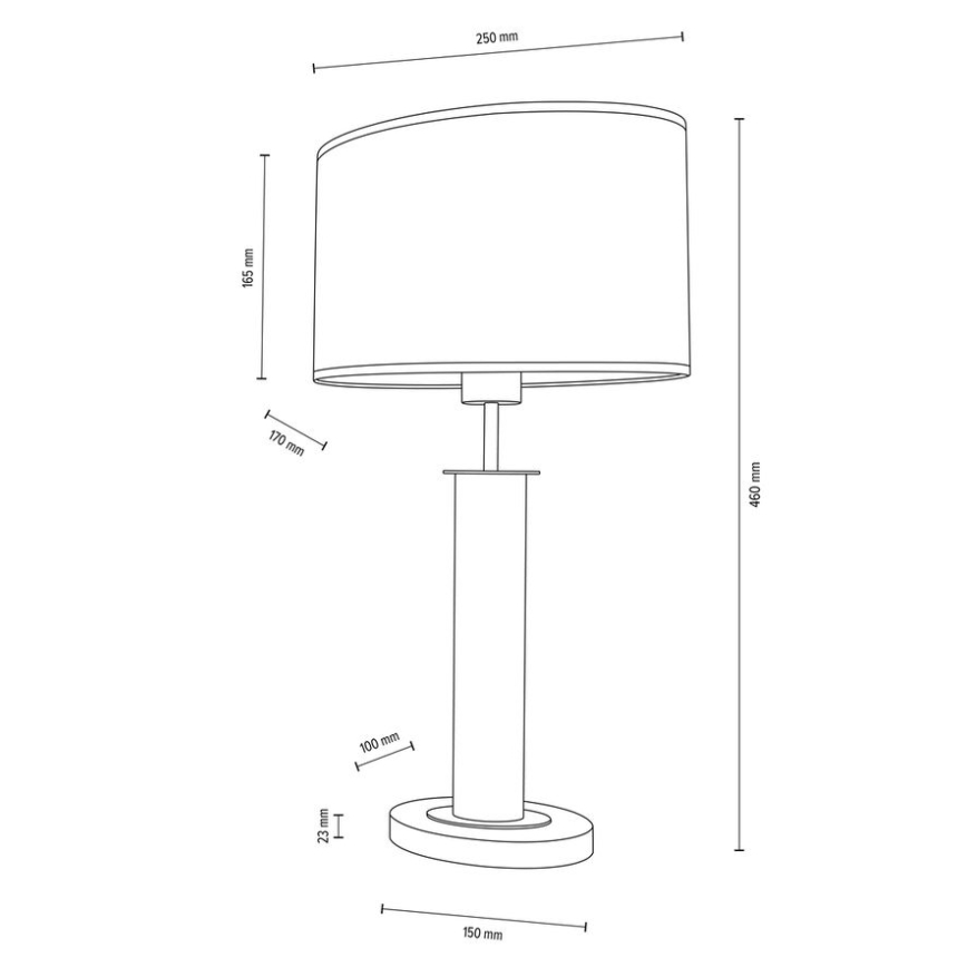 Lampe de table MERCEDES 1xE27/40W/230V 46 cm crème/chêne – FSC certifié
