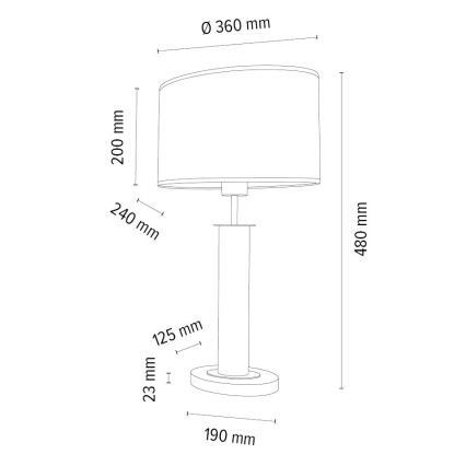 Lampe de table MERCEDES 1xE27/40W/230V 46 cm marron/chêne – FSC certifié