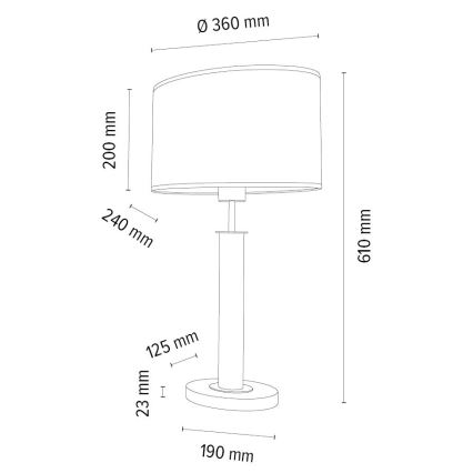 Lampe de table MERCEDES 1xE27/40W/230V 60 cm marron/chêne – FSC certifié