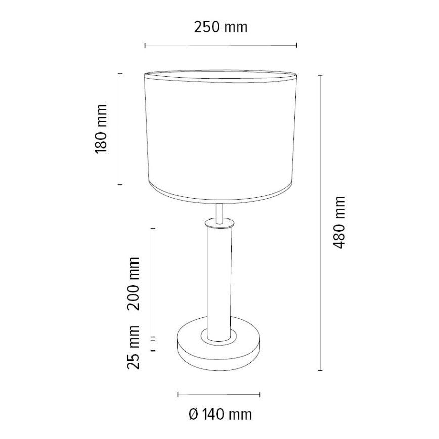 Lampe de table BENITA 1xE27/60W/230V 48 cm chêne – FSC certifié