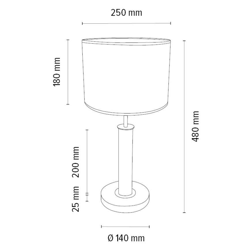 Lampe de table BENITA 1xE27/60W/230V 48 cm marron/chêne – FSC certifié