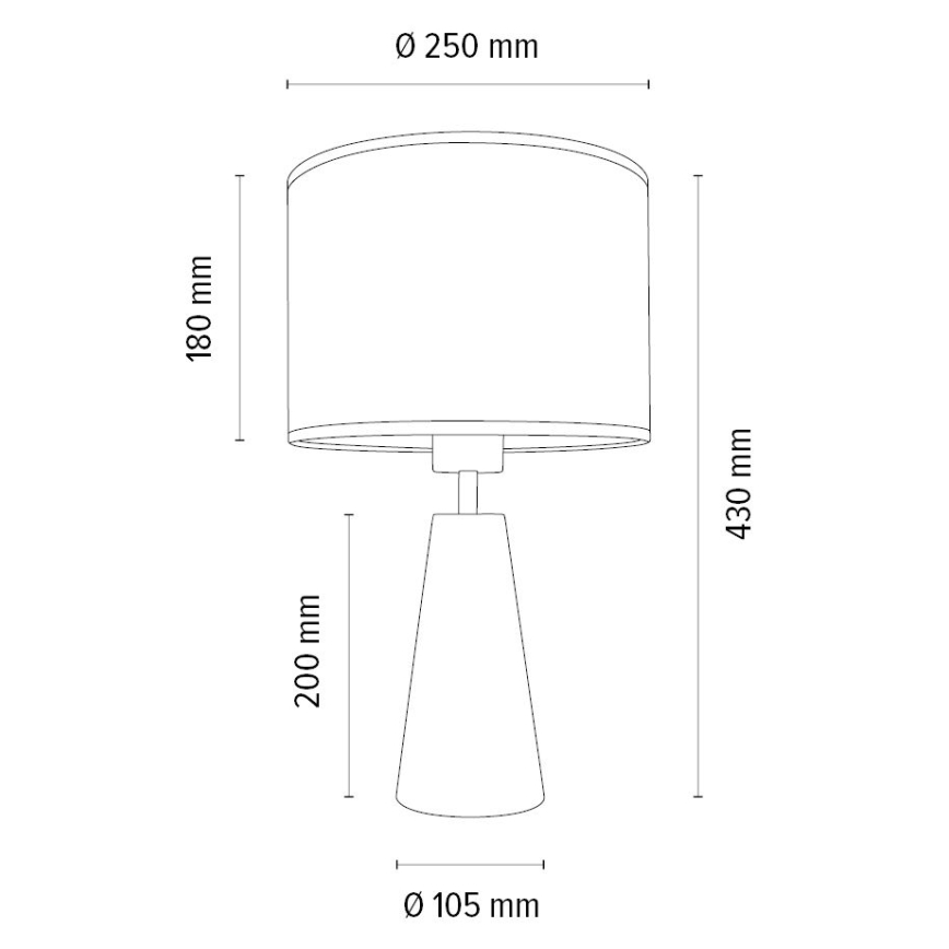 Lampe de table MERCEDES 1xE27/40W/230V d. 43 cm marron/chêne – FSC certifié