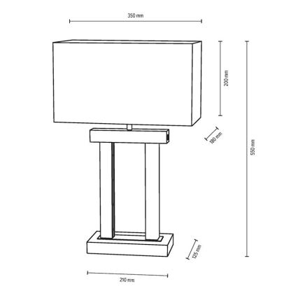 Lampe de table LED à intensité variable HAKON 1xE27/40W+2xLED/7,5W/230V 55 cm chêne – FSC certifié