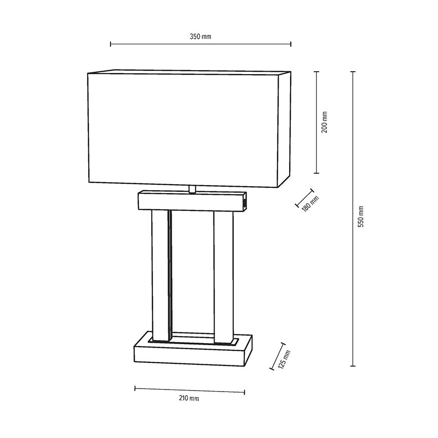 Lampe de table LED à intensité variable HAKON 1xE27/40W+2xLED/7,5W/230V 55 cm chêne – FSC certifié