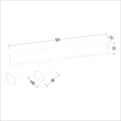 Spot MAGNET LED/5W/230V + 2xGU10/60W 3000/4000K blanc
