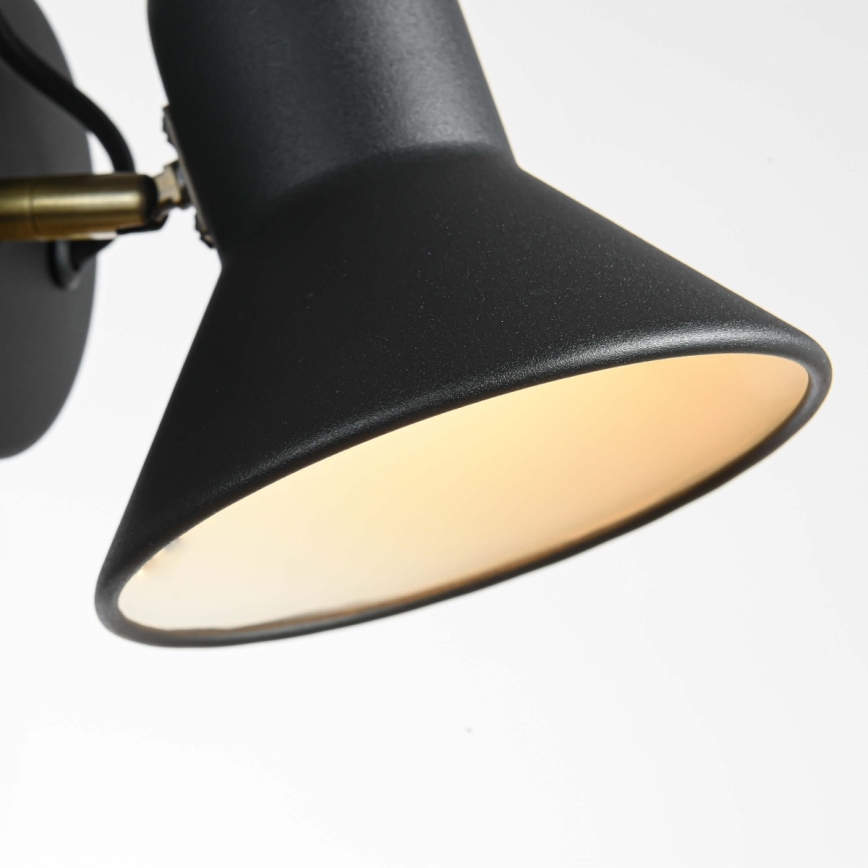 Spot mural ASTAMA 1xE27/40W/230V noir/laiton