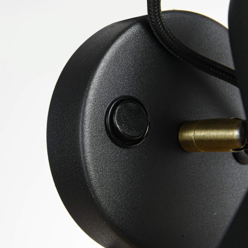 Spot mural ASTAMA 1xE27/40W/230V noir/laiton