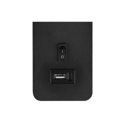 Spot mural avec chargeur USB 1xG9/35W/230V noir/doré