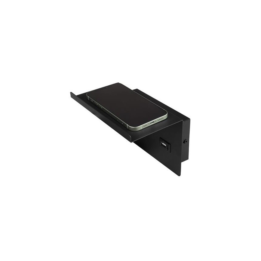 Spot mural avec étagère et USB chargeur 1xG9/35W/230V noir/doré