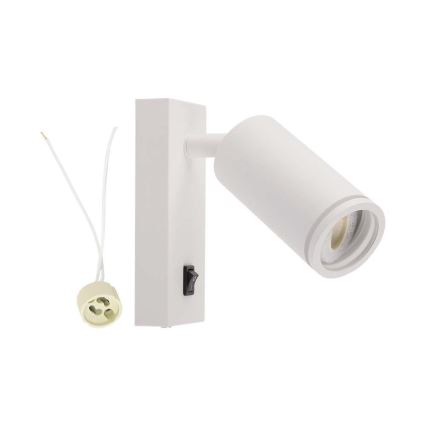 Spot mural avec interrupteur 1xGU10/35W/230V blanc