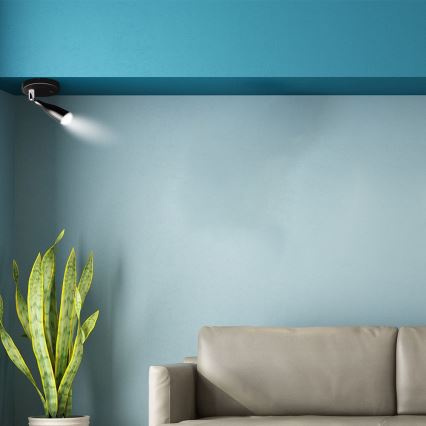 Spot mural avec un interrupteur LED/4,5W/230V 4000K noir