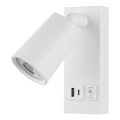 Spot mural avec USB LED/5W/230V blanc