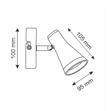 Spot mural BERG LED/4,2W/230V noir
