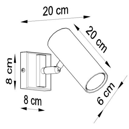 Spot mural DIREZIONE 1xGU10/40W/230V blanc