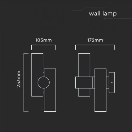 Spot mural flexible extérieur 2xLED/3W/230V 3000K IP44 blanc