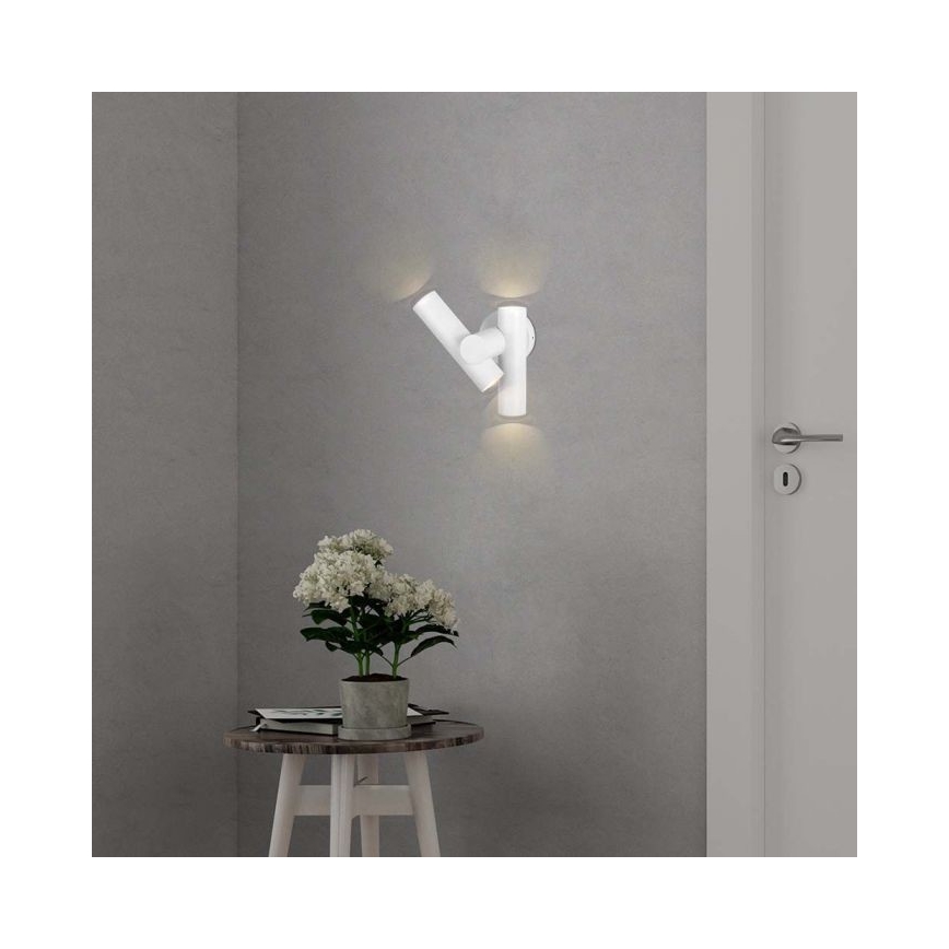 Spot mural extérieur flexible 2xLED/3W/230V 4000K IP44 blanc