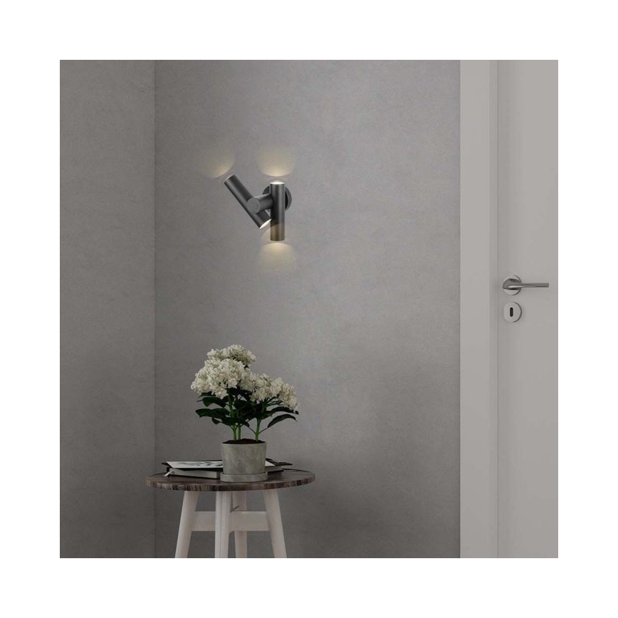 Spot mural extérieur flexible 2xLED/3W/230V 4000K IP44 noir